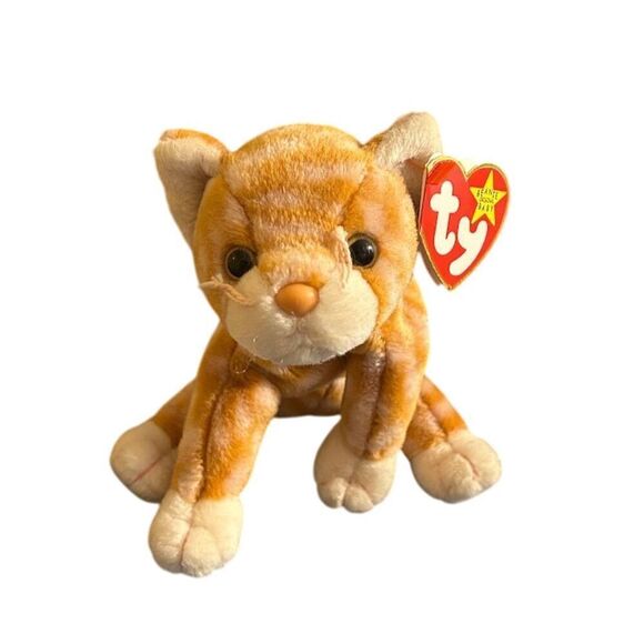 Ty Other - Ty Beanie Baby Amber the Cat 1999 with Hang Tag Orange Plush Toy